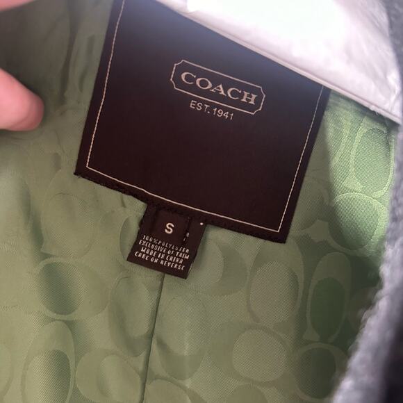 Coach Black Mohair Wool Blend Winter Coat With Belt Size Small Staple Chic - Picture 5 of 9